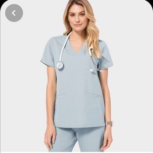 Figs Casma Scrub Top Dusty Blue